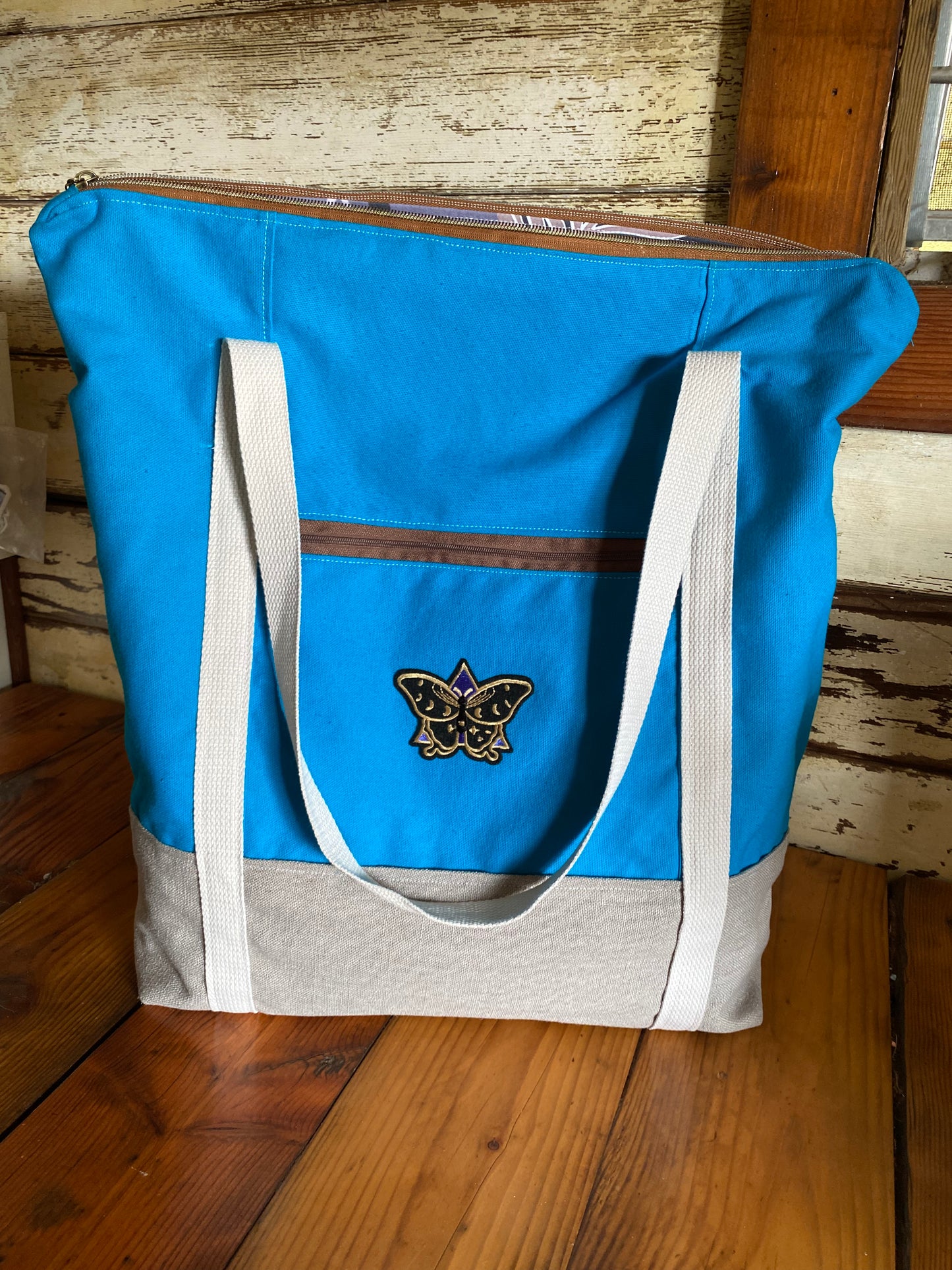 Canvas Zipper Tote - Moon Moth