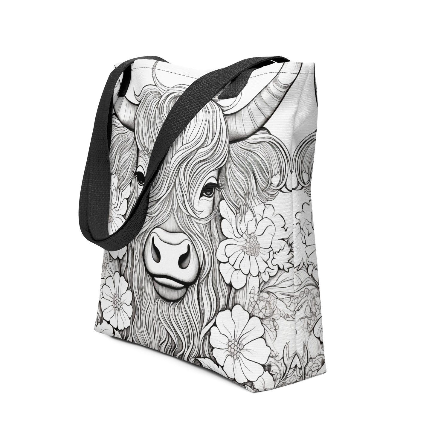 Highland Cow Color-Me Tote bag