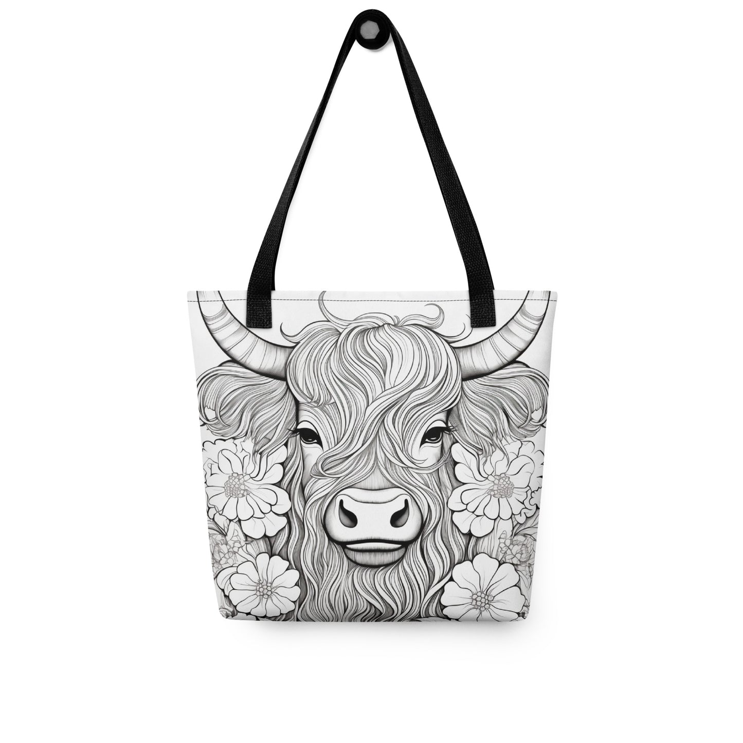 Highland Cow Color-Me Tote bag