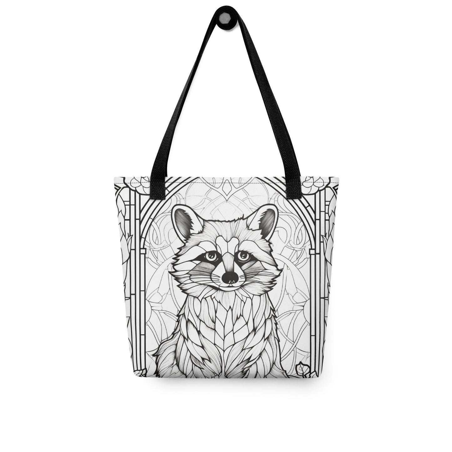 Stained Glass Racoon Color-Me Tote bag