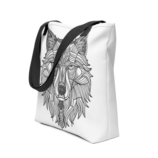 Wolf Mandala Color-Me Tote bag